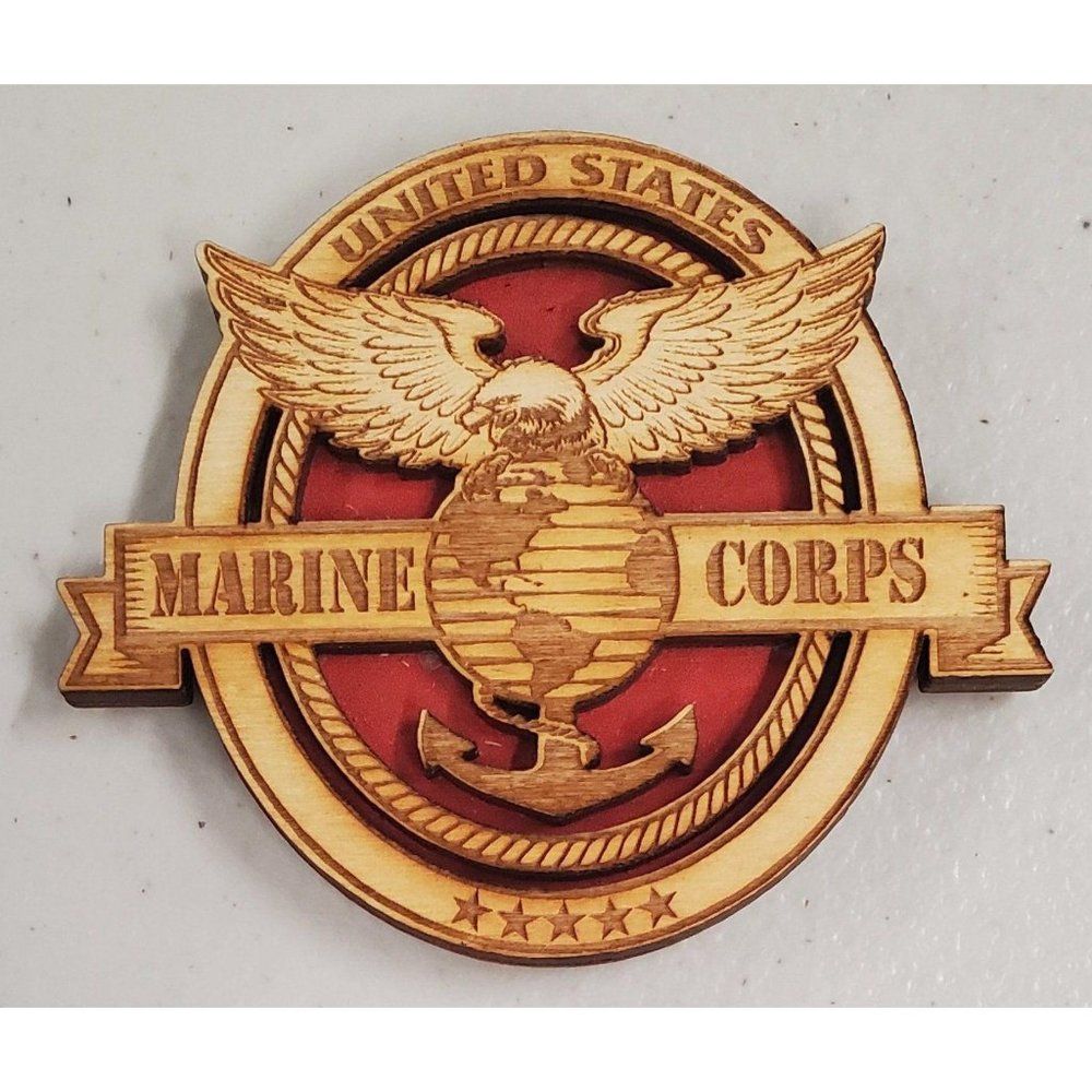 Marine Corps - Made in the USA - Wooden Magnet